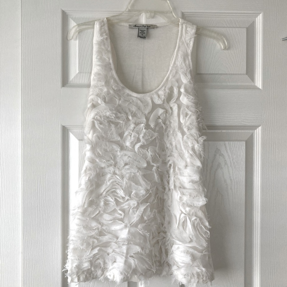White American Rag “fuzzy” textured tank top